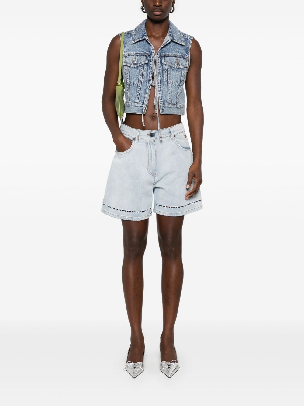 denim shorts - 2