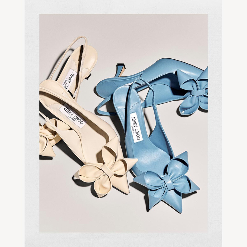Staz Sling Back 70 Dusty Blue Leather Pumps 7