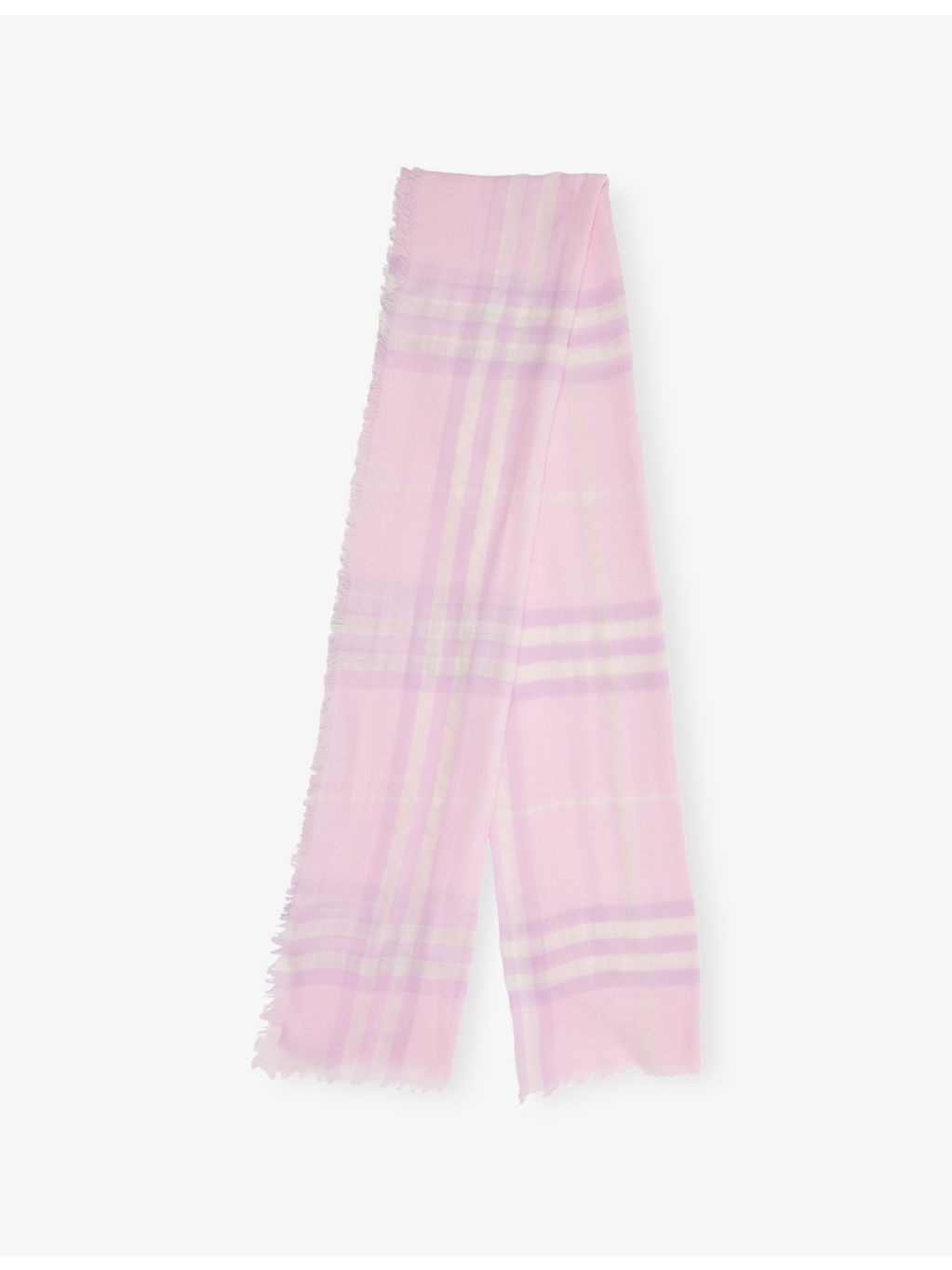 Wide Check Wool Scarf - 1