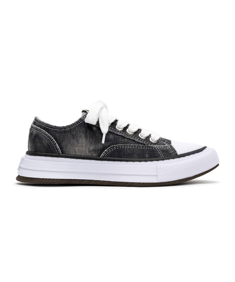 "YUCCA" OG Sole Bleach-Wash Denim Canvas Low-top Sneaker 6