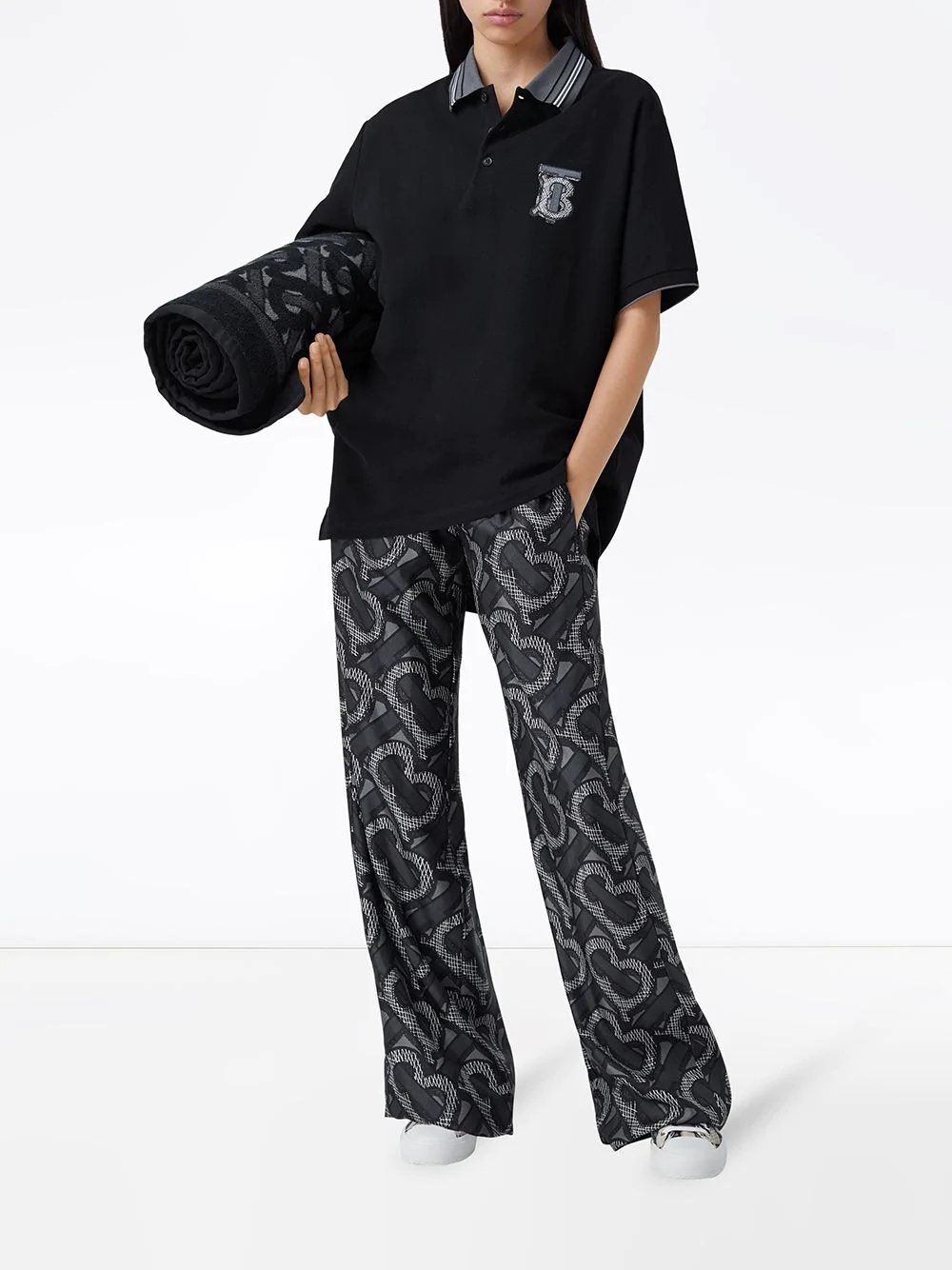 Monogram-motif oversized polo shirt - 2