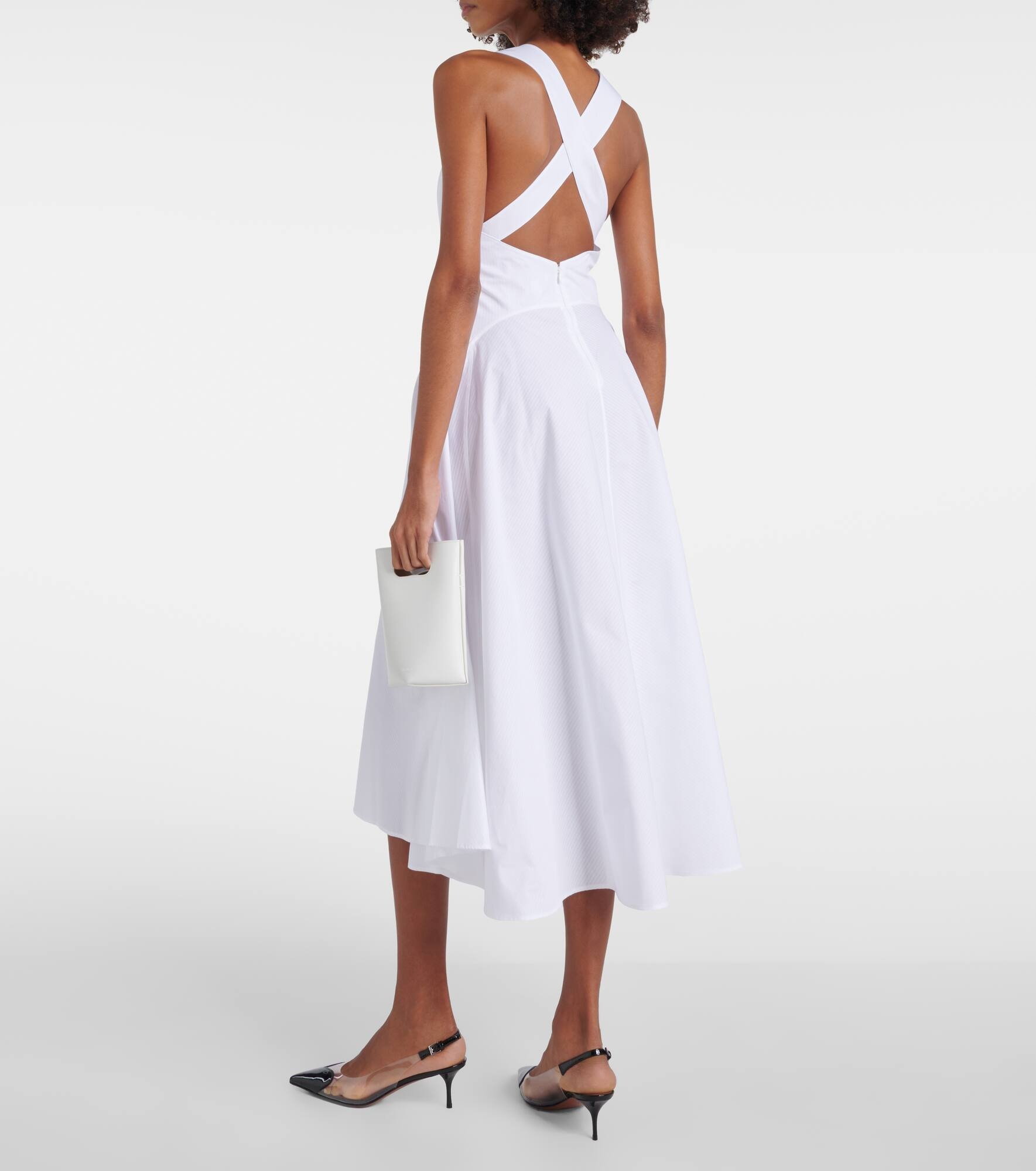 Cotton poplin midi dress - 3