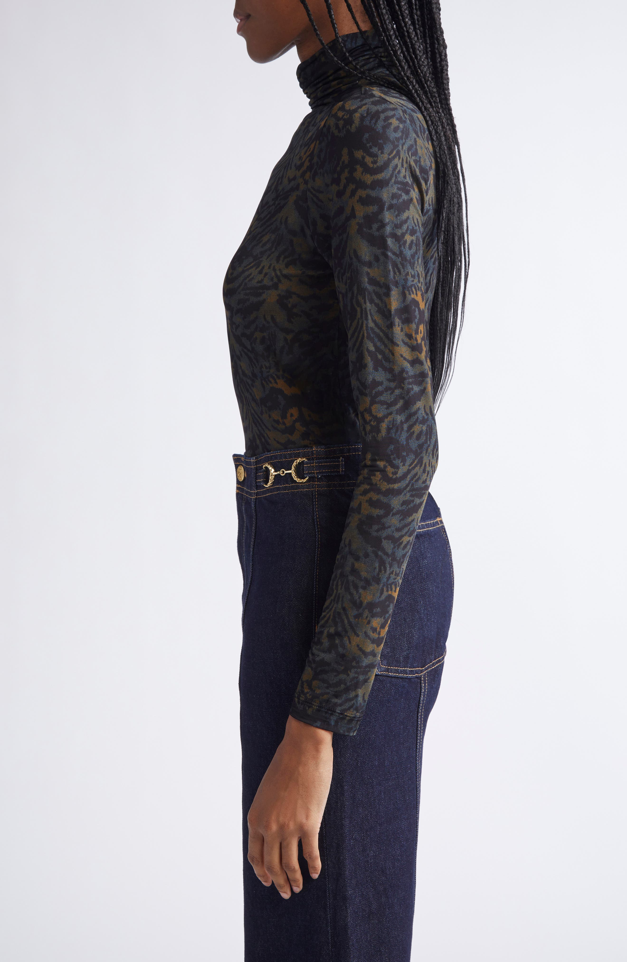 Ulla Johnson Aurelia Funnel Neck Jersey Sweater in Desert Jasper at Nordstrom - 4