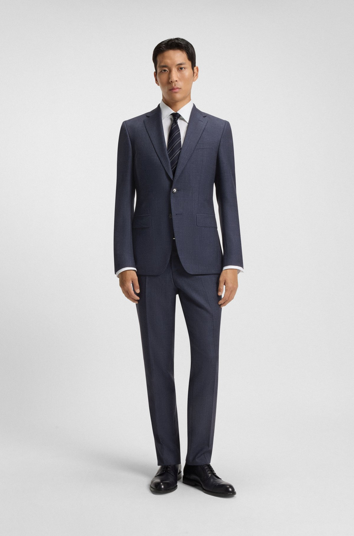 FORMAL TROUSERS IN MICRO-PATTERNED VIRGIN WOOL - 3