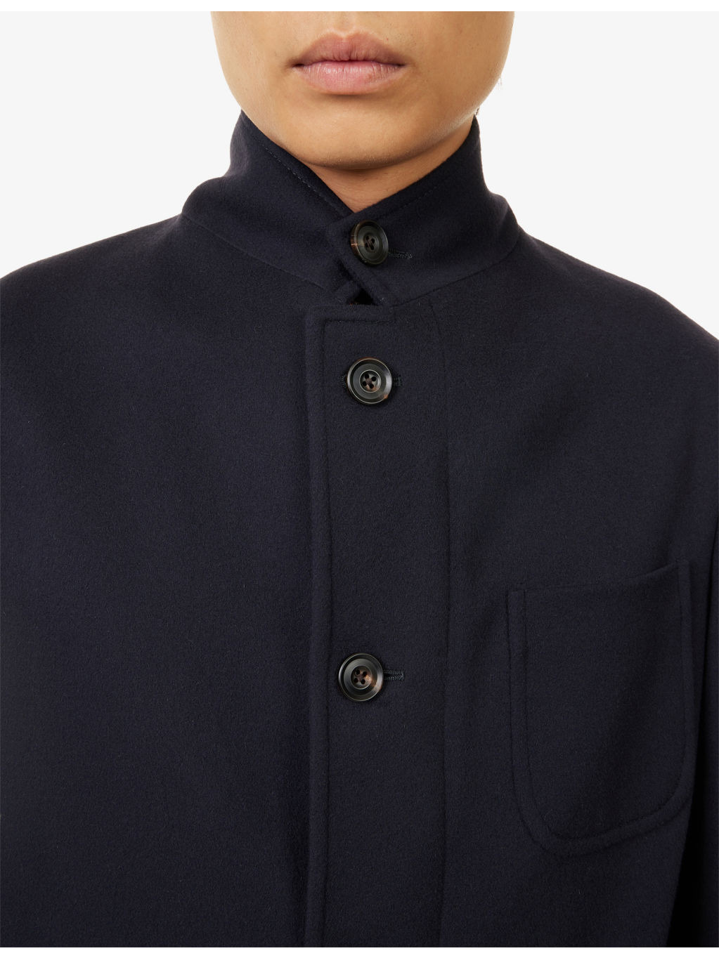 Patch-Pocket Corn-Button Wool Jacket - 5