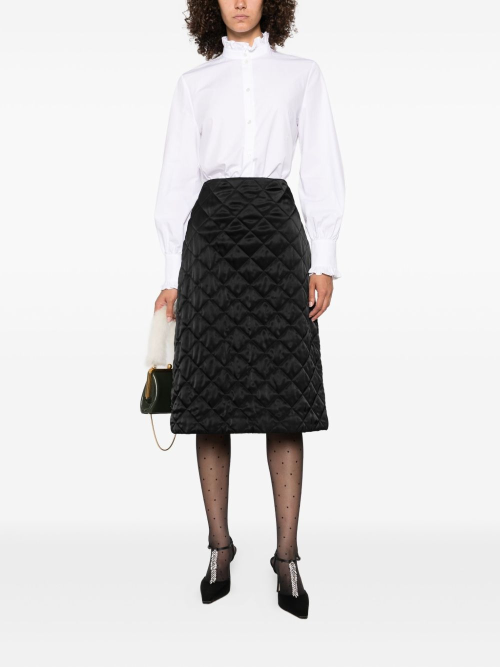 ruffled high-neck shirt - 2