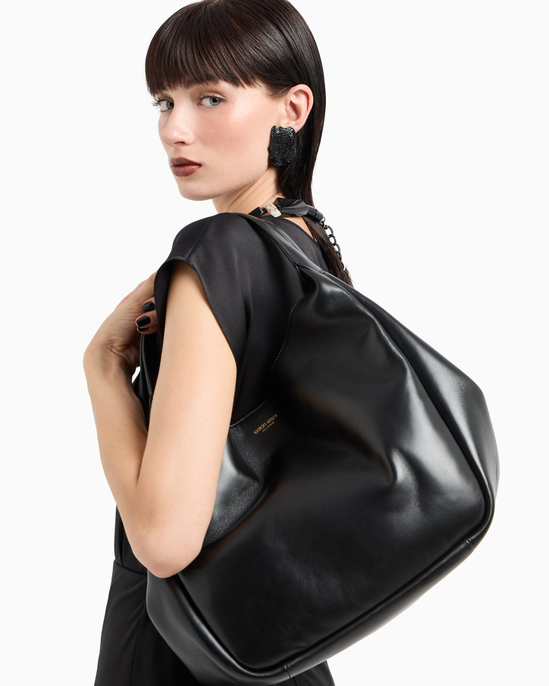 LARGE NAPPA LEATHER HOBO BAG 7