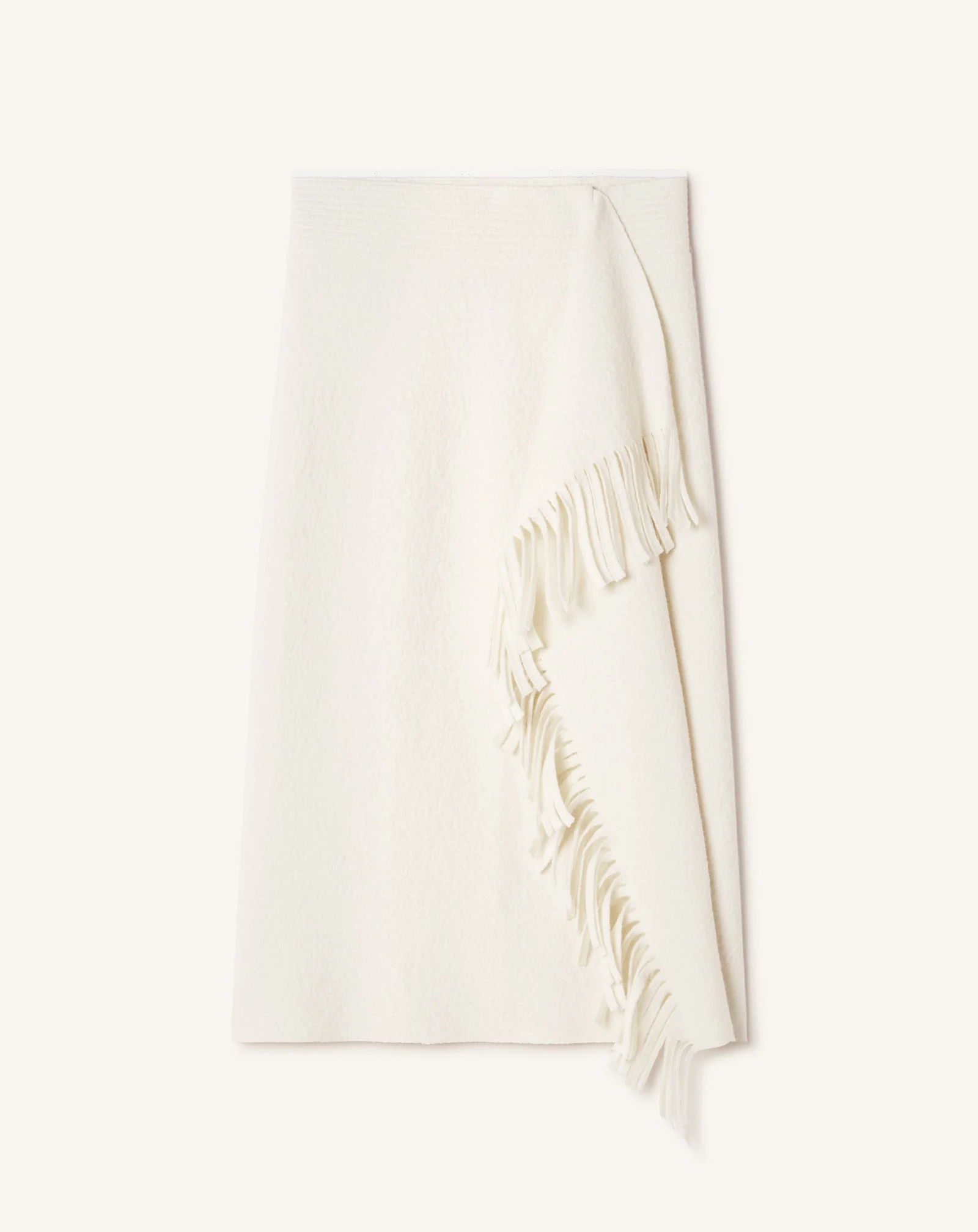 FRINGED SKIRT IN COTTON KNIT - 1