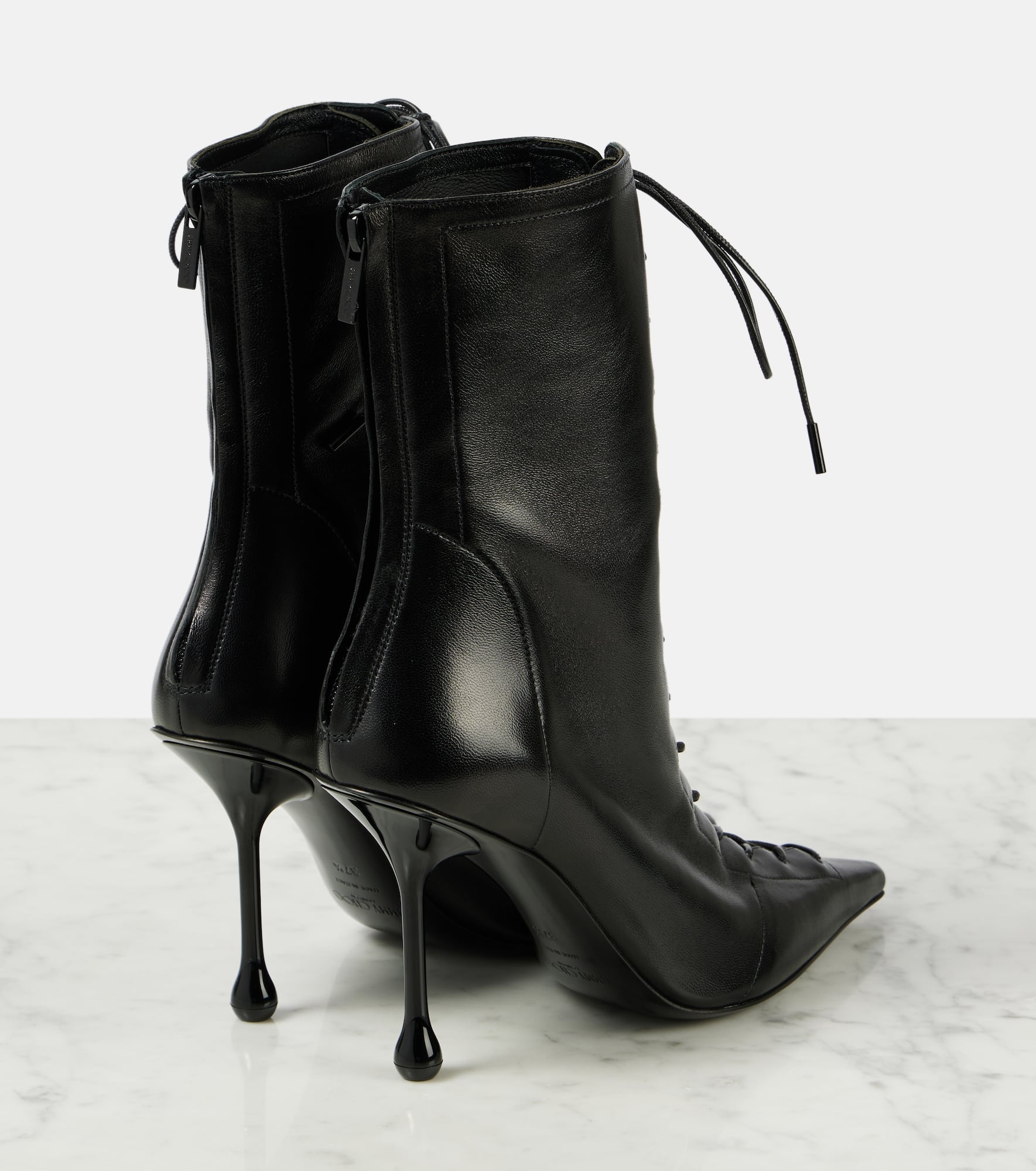 Scarlett 95 leather lace-up boots - 2