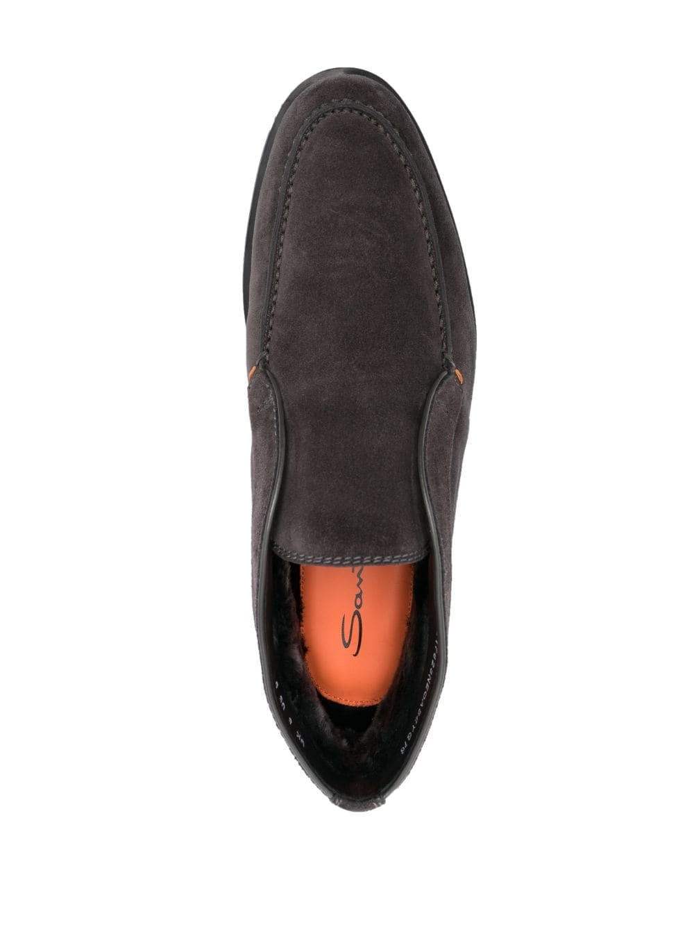 almond-toe suede loafers - 4