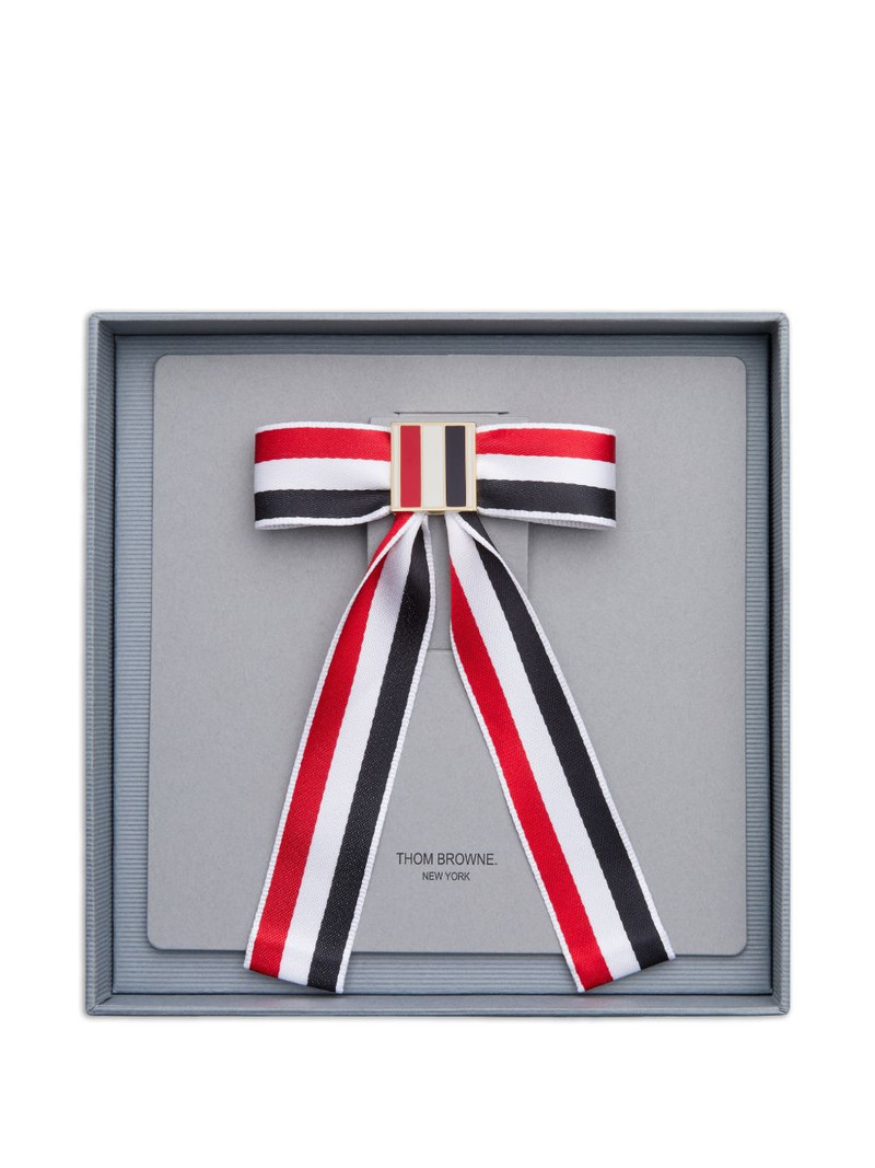 striped satin bow hair clip 3
