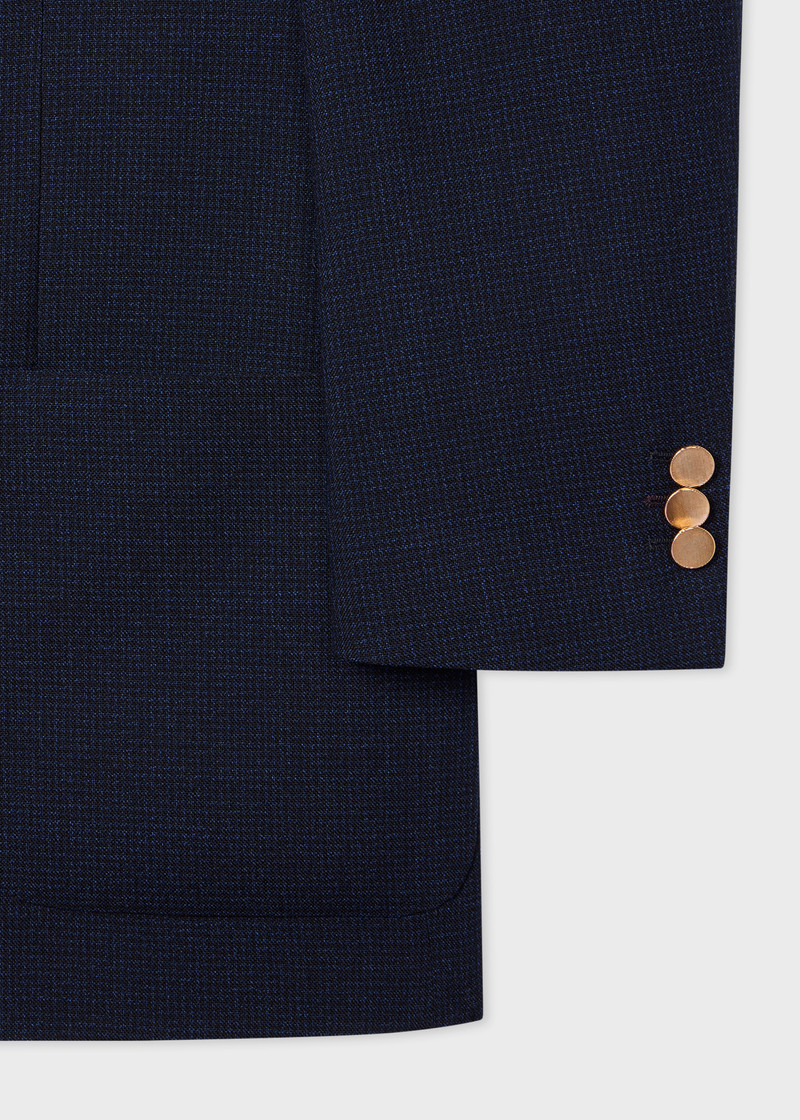 Navy Check Two-Ply Merino Wool Double-Breasted Blazer 3