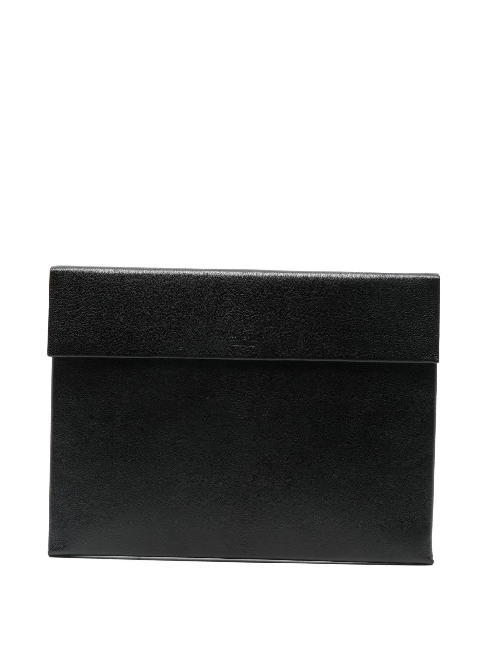logo-debossed leather clutch bag - 1