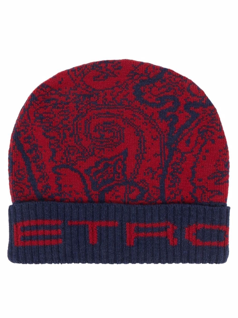 paisley-pattern wool beanie - 1