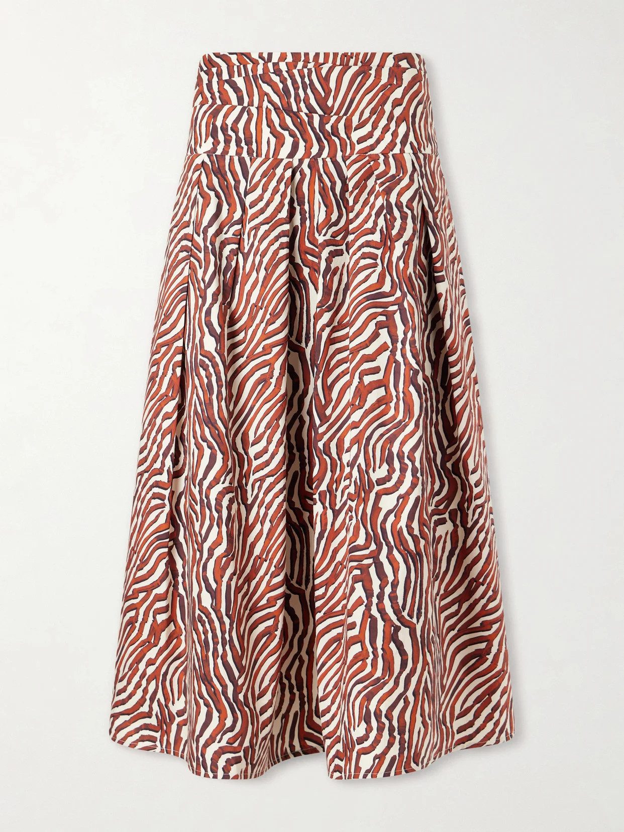 Nessa Pleated Printed Cotton-blend Poplin Maxi Skirt - 1