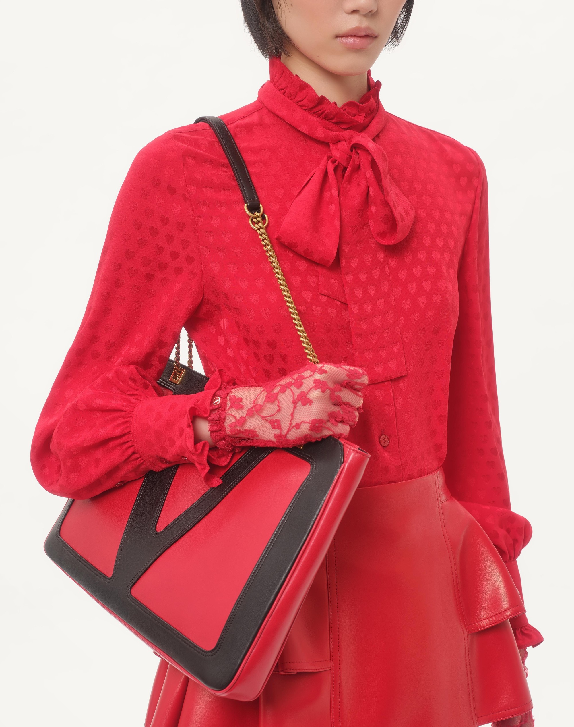 CREPE DE CHINE SHIRT WITH COUR DE COEUR PRINT - 3