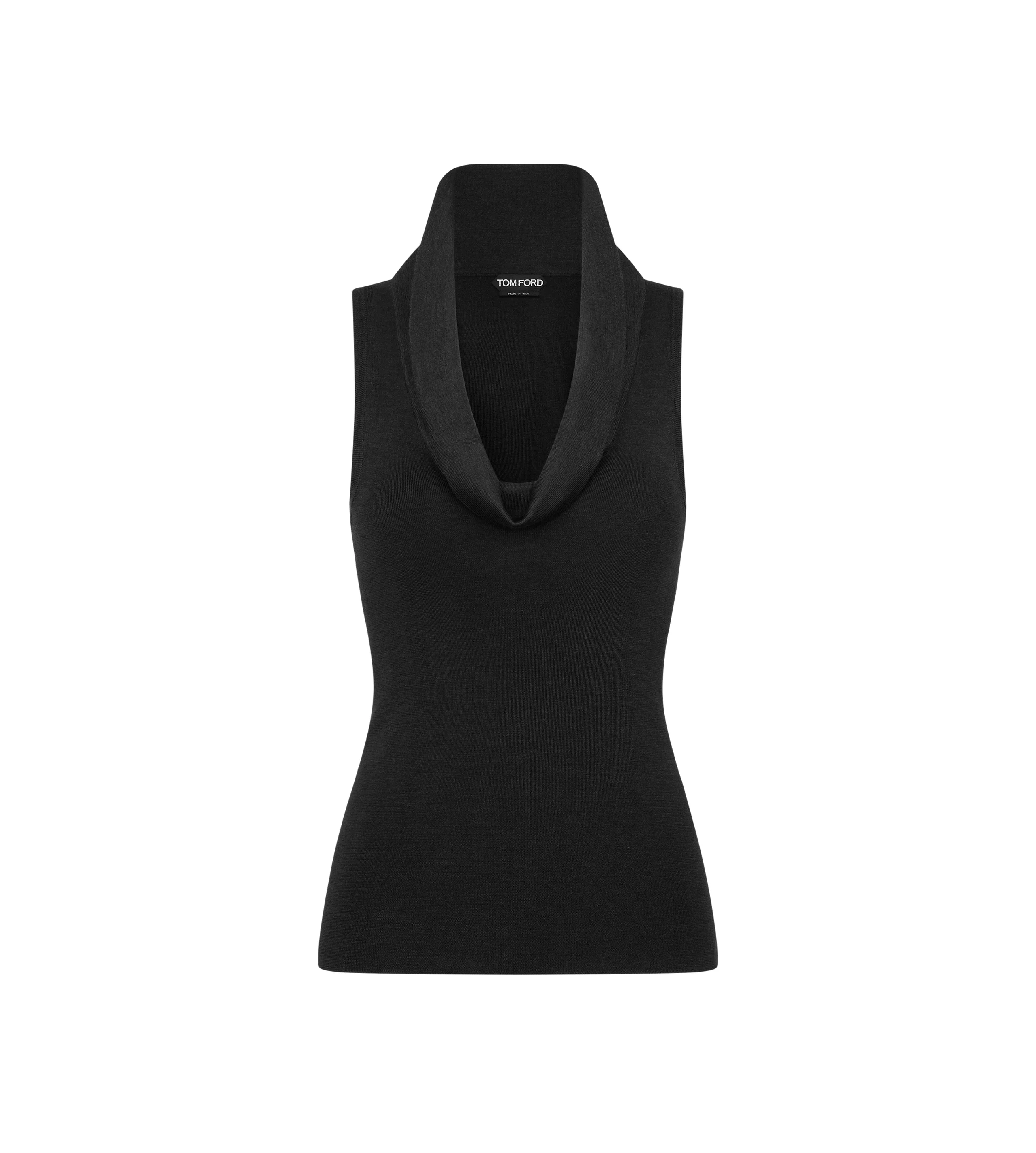 SLEEVELESS COWL COLLAR TOP - 1