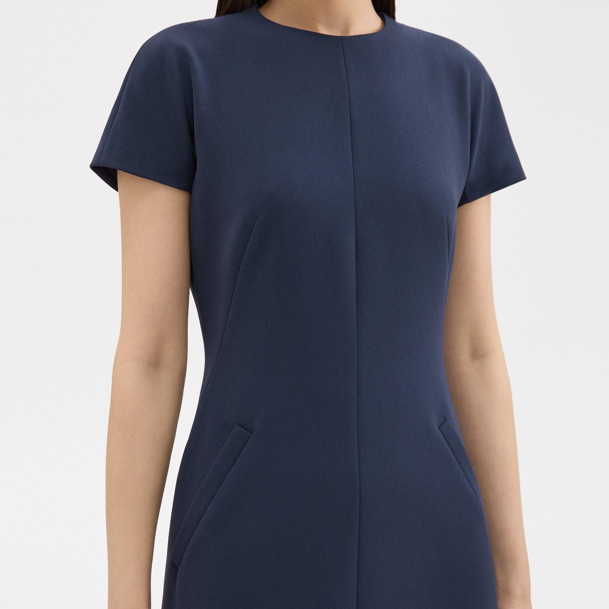 Dolman Sleeve Mini Dress in Admiral Crepe - 5