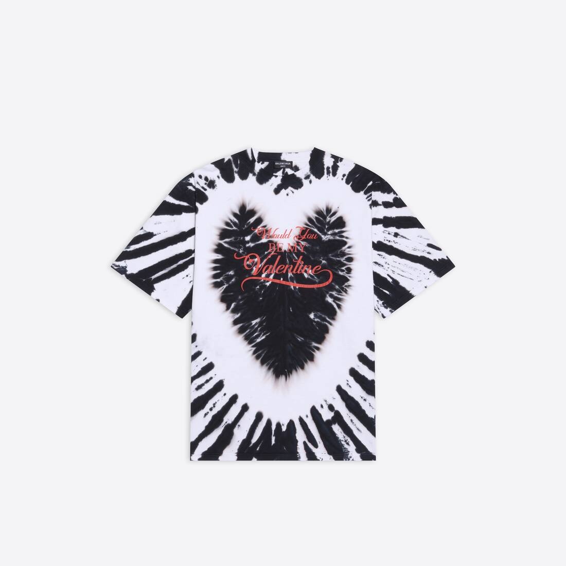 Valentine's Day 22 Tie-dye Rib Triangle T-shirt Oversized in Black - 1