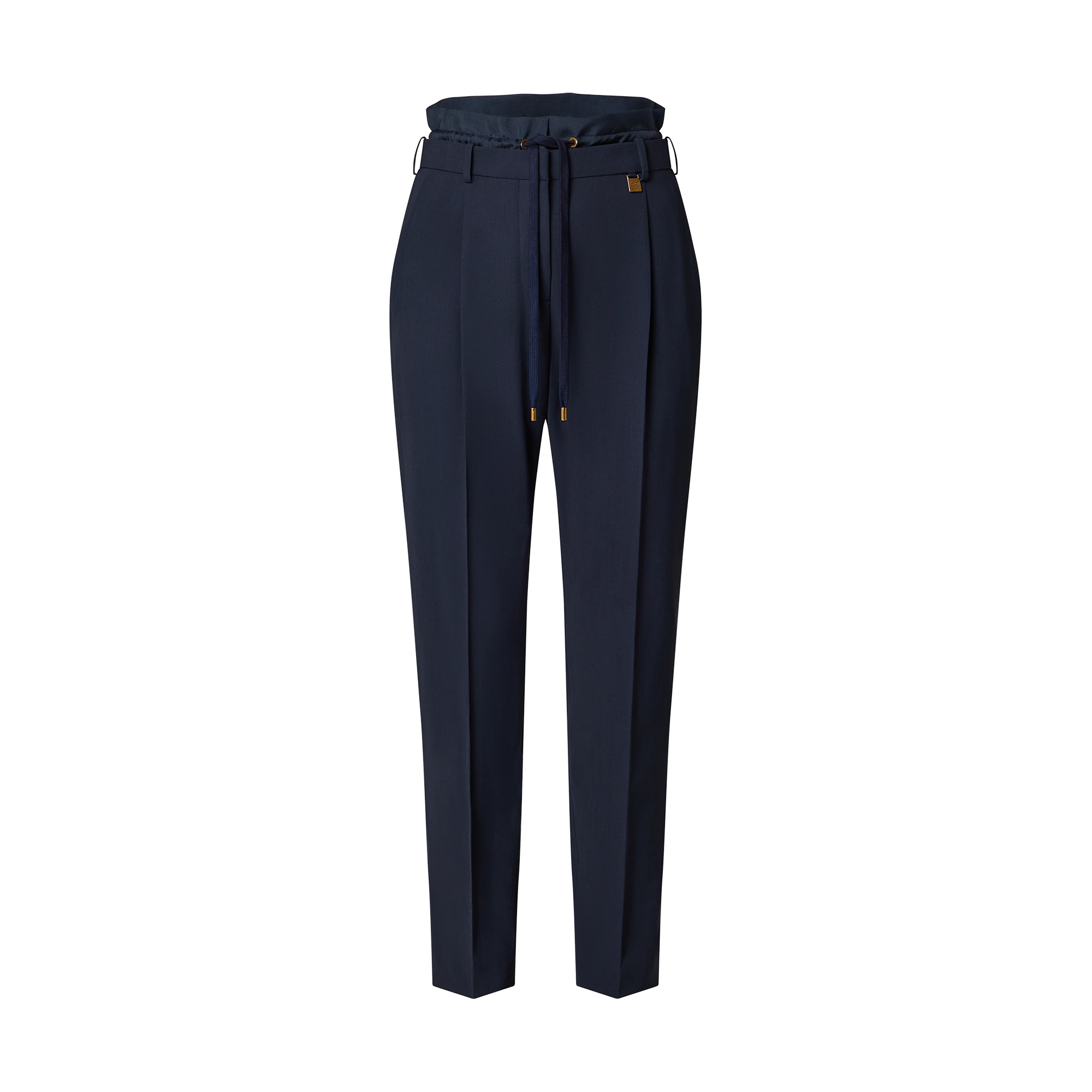 Wool Twill Trompe L’Oeil Paperbag Pants - 1
