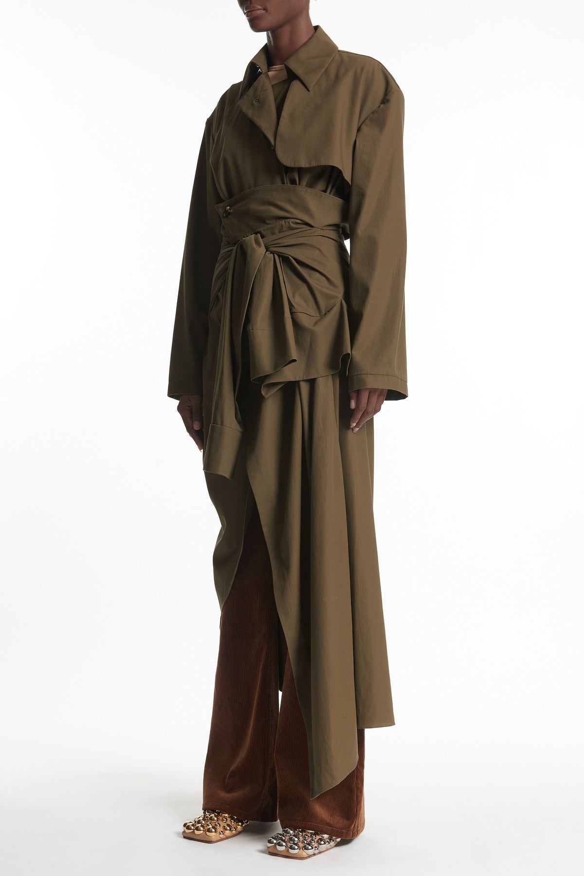 TRENCH COAT WITH SHIRT SLEEVE BELT KHAKI - 5