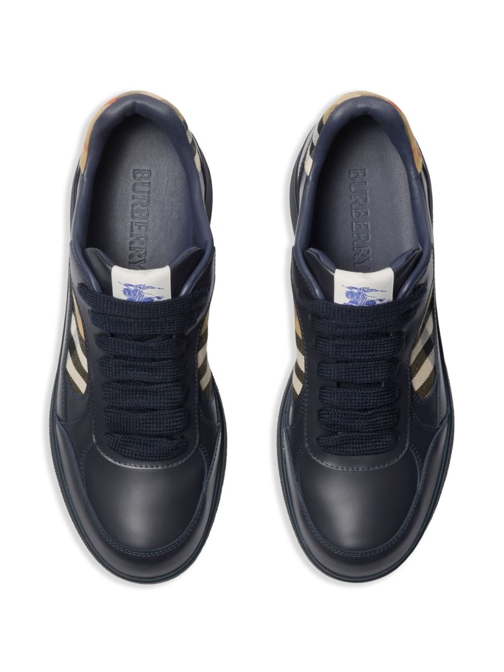 check-panelled sneakers - 4