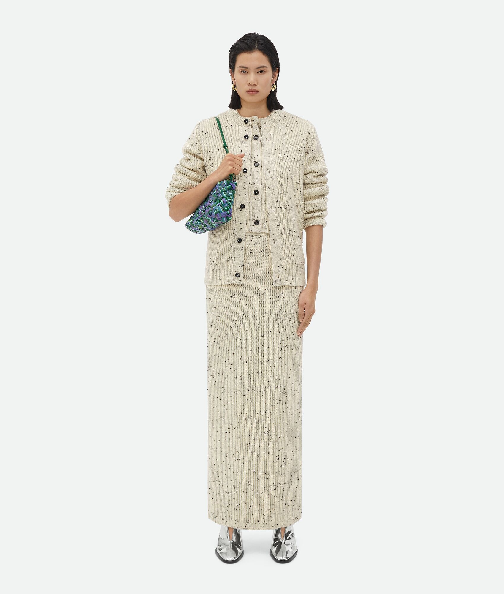 Textured Wool Rib Oversized Cardigan - 5