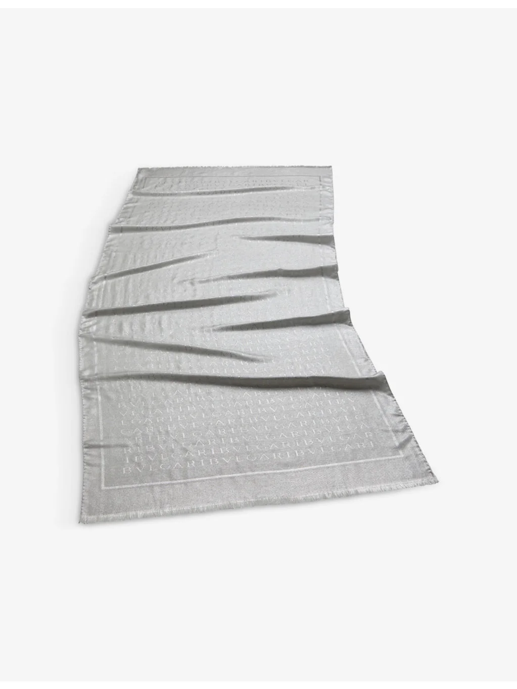 Lettere Maxi logo-print metallic silk and wool-blend stole - 1