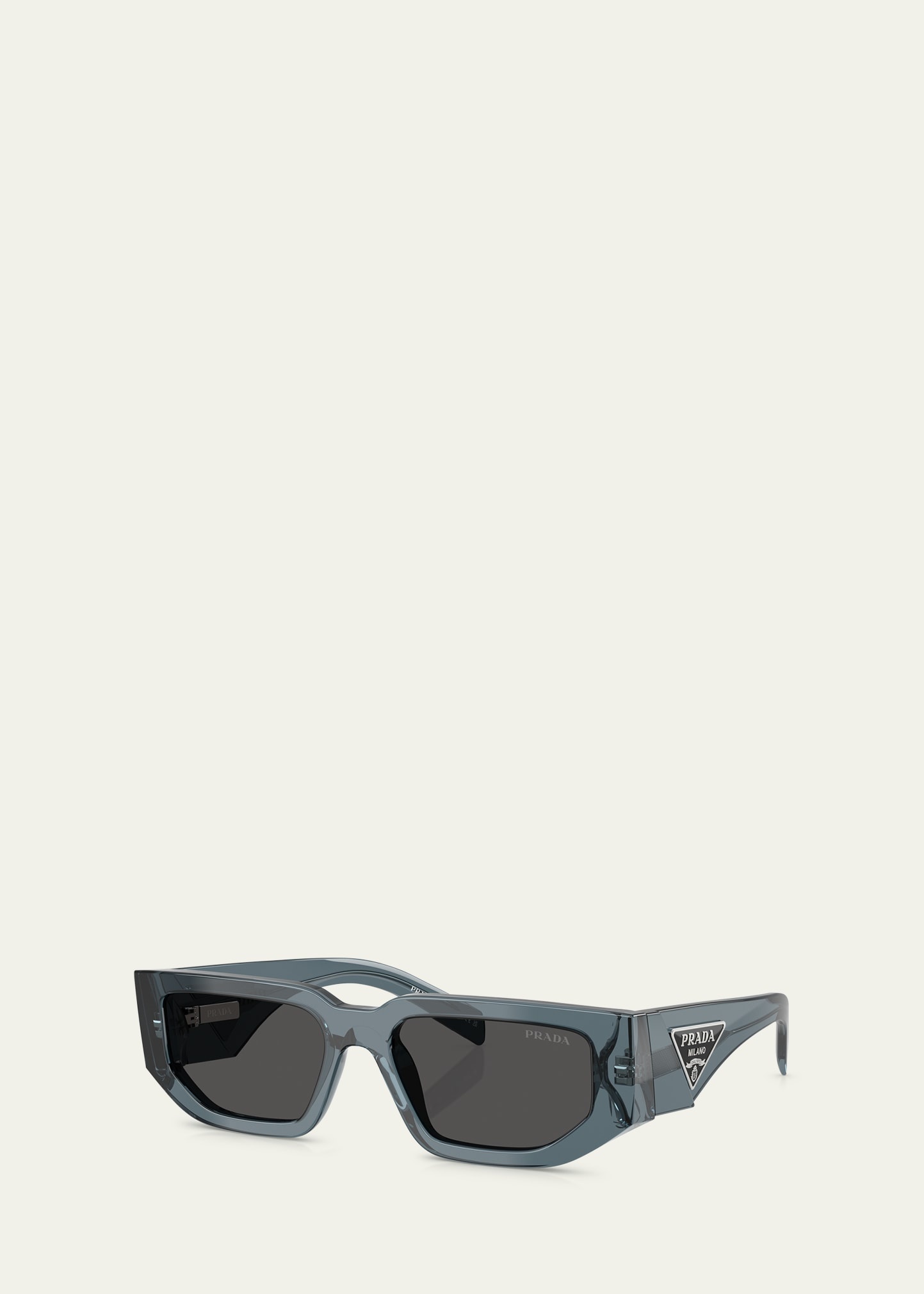 Men's 0PR 09ZSF Acetate and Plastic Rectangle Sunglasses - 2