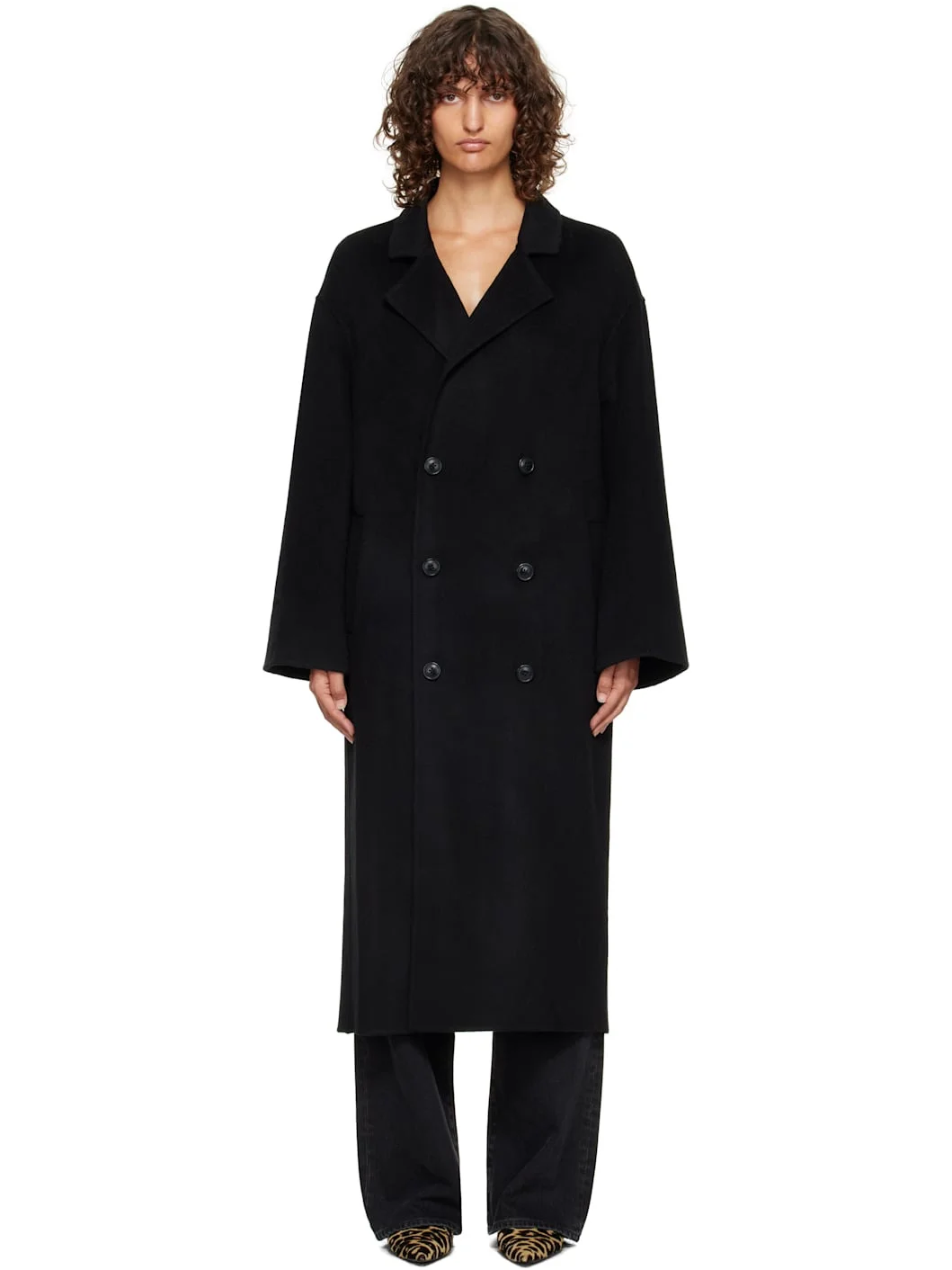 Black Borneo LDS Wool Drap Coat - 1