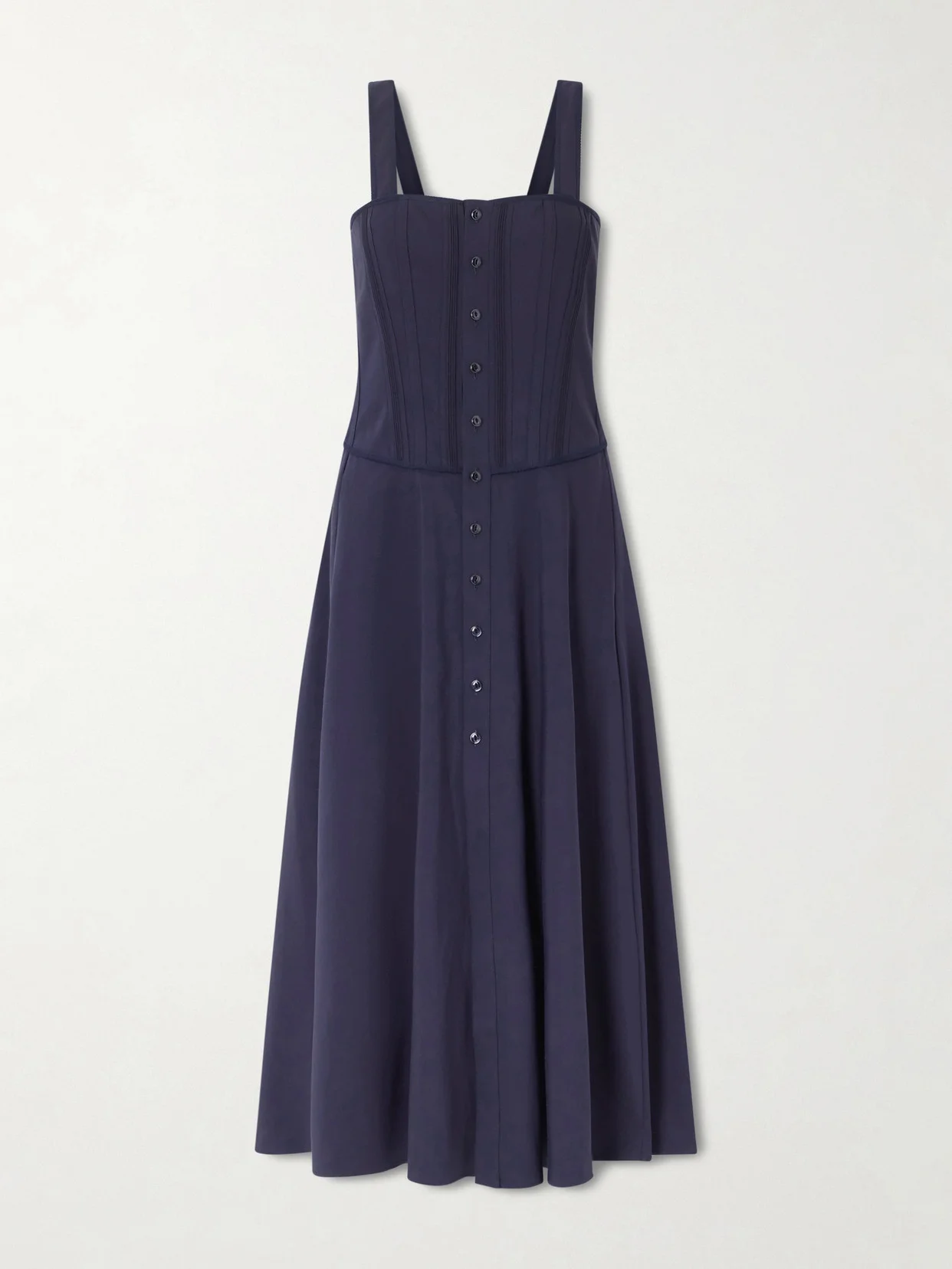 Sophee Pintucked Cotton-blend Jersey Midi Dress - 1