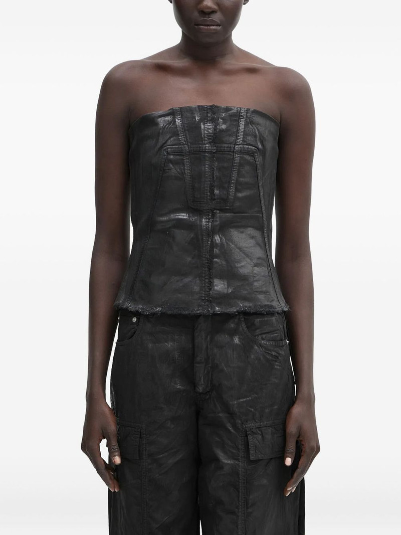 strapless frayed-hem vest 1