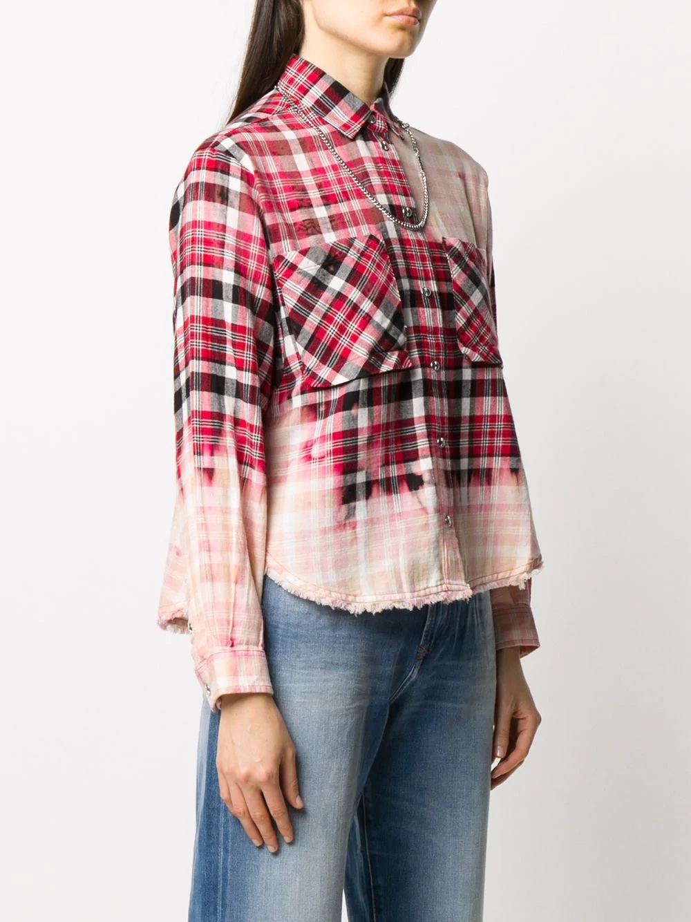 plaid acid wash shirt - 3