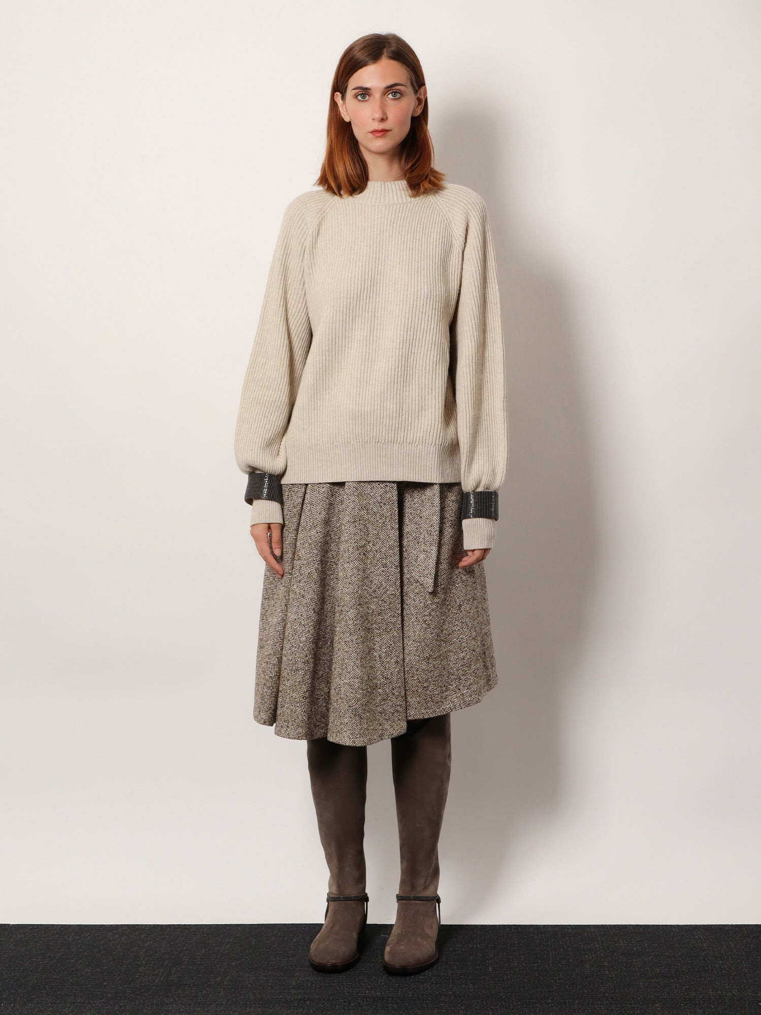 Cashmere Sweater With Removable Cuffs - 3