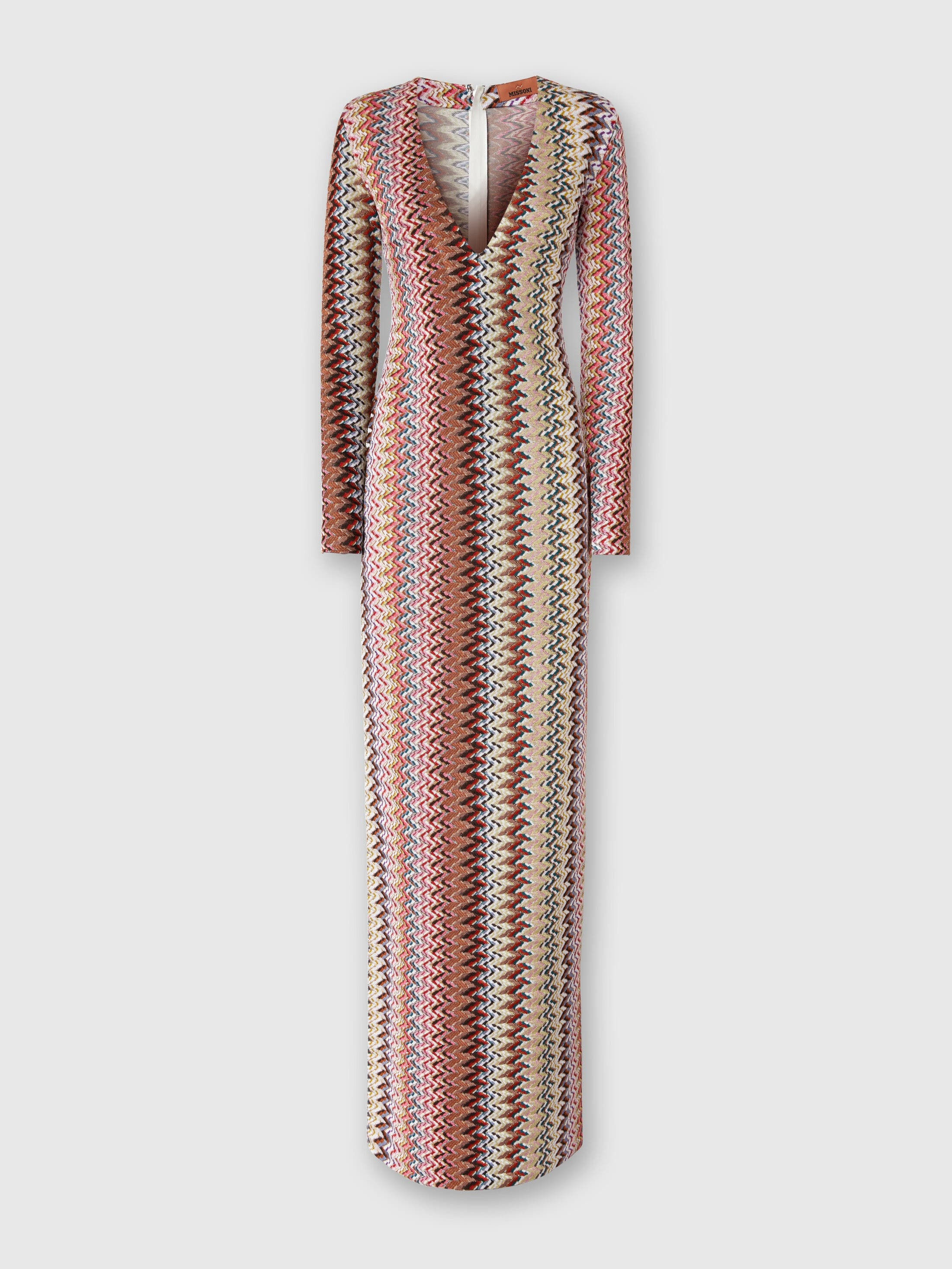 Missoni Long Dress With V-neck And Zigzag Pattern in Multicoloured at Nordstrom - 1