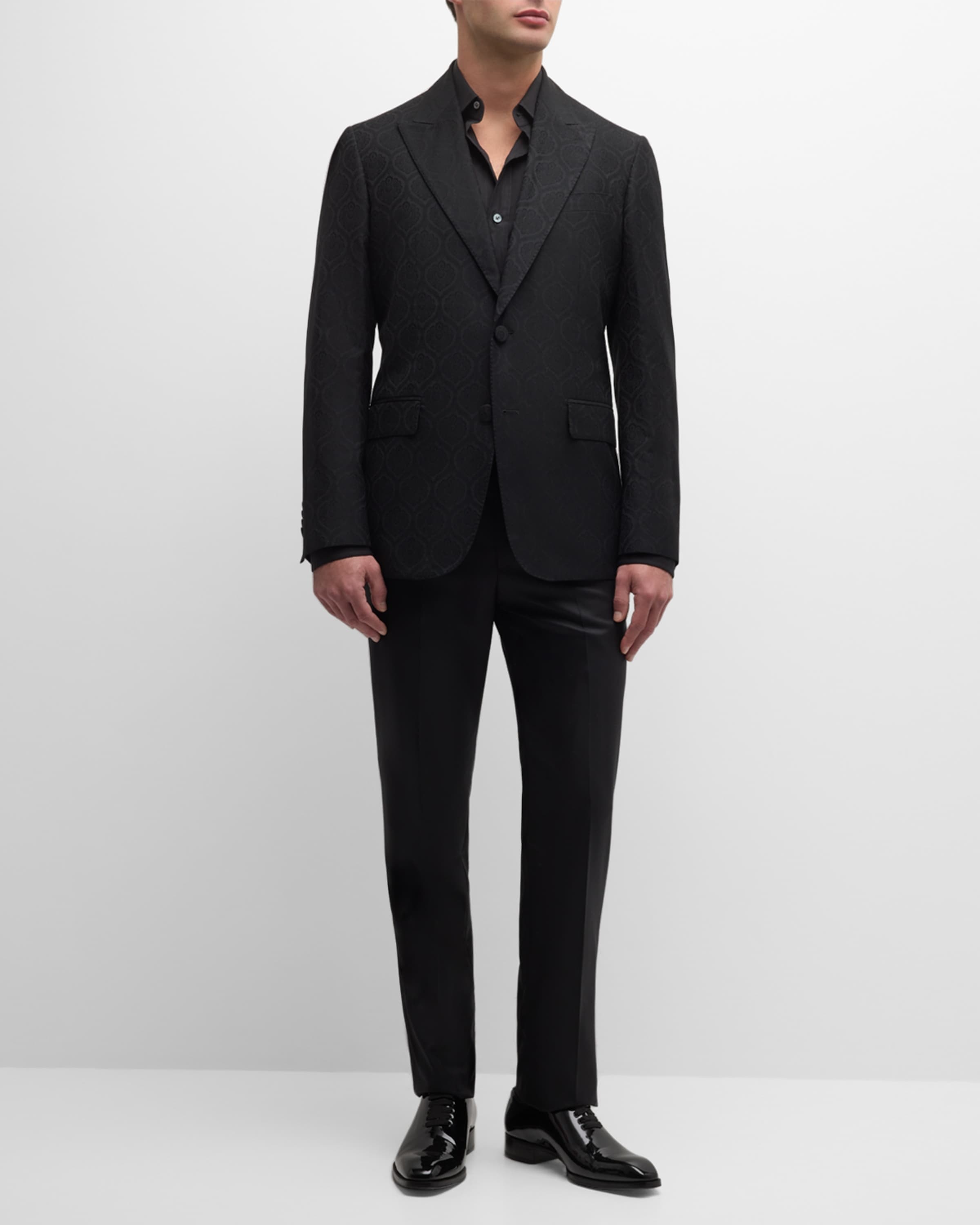 Men's Medallion Jacquard Tuxedo Jacket - 5