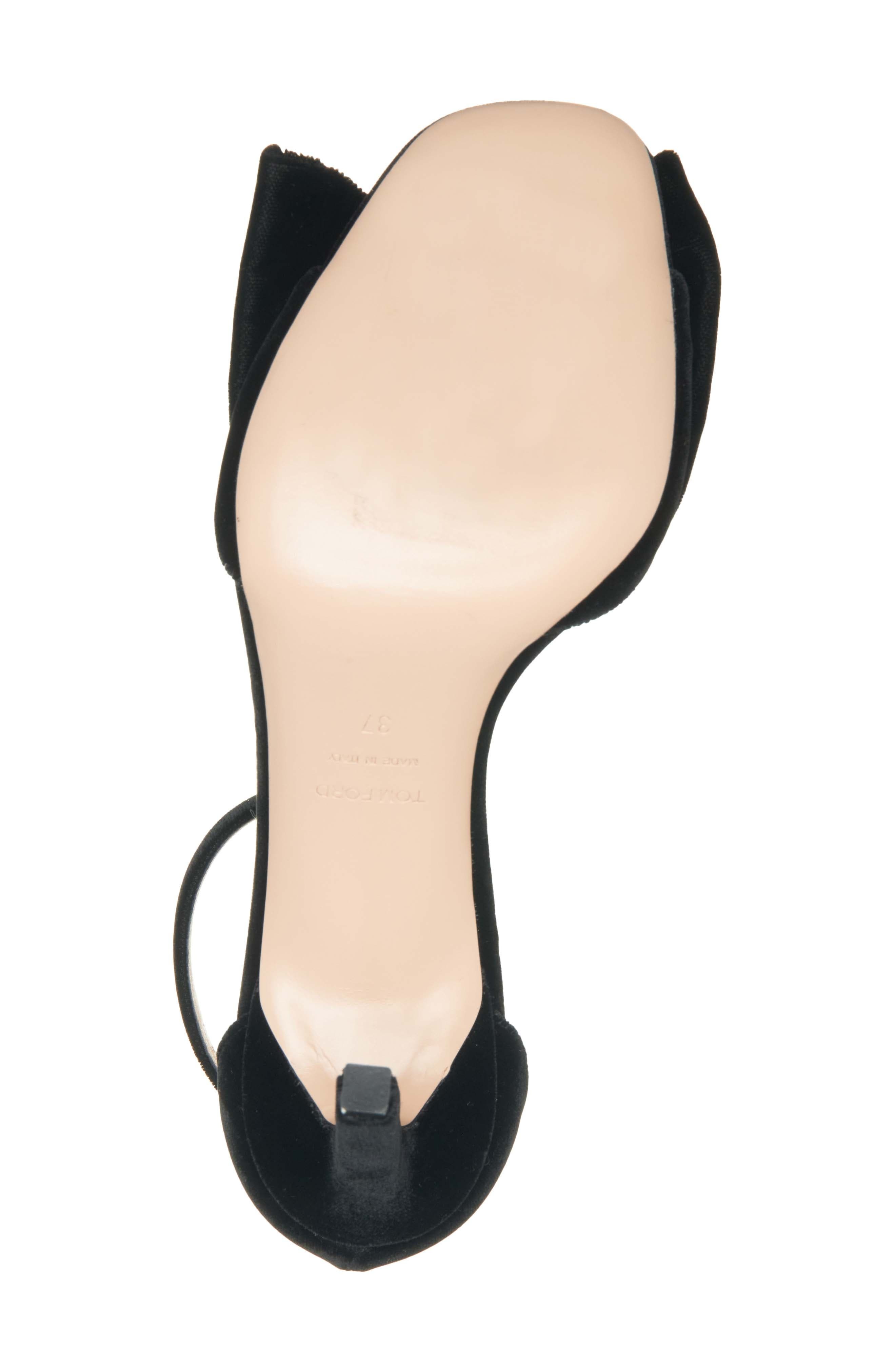 TOM FORD Brigitte Bow Sandal in Black Velvet at Nordstrom - 6