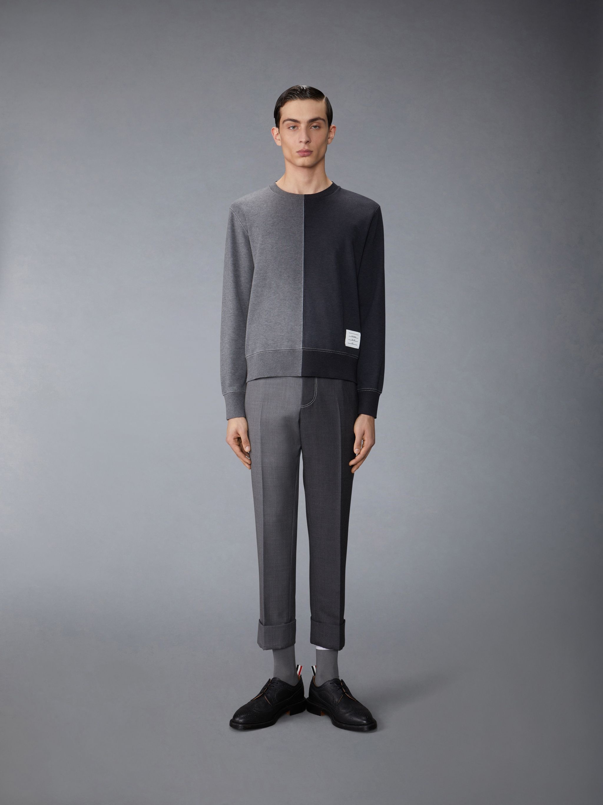 colour-block cotton jumper - 3