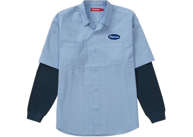 Supreme Supreme Thermal Sleeve Work Shirt Light Blue outlook