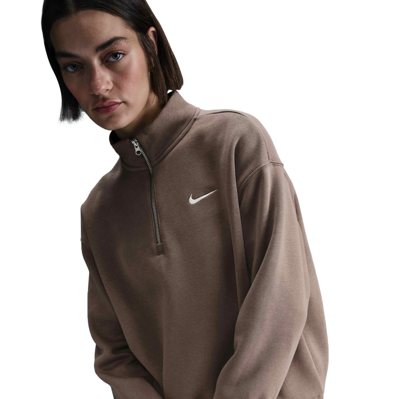 Nike Womens Nike NSW Phoenix Fleece Oversized Long Quarter-Zip - 1