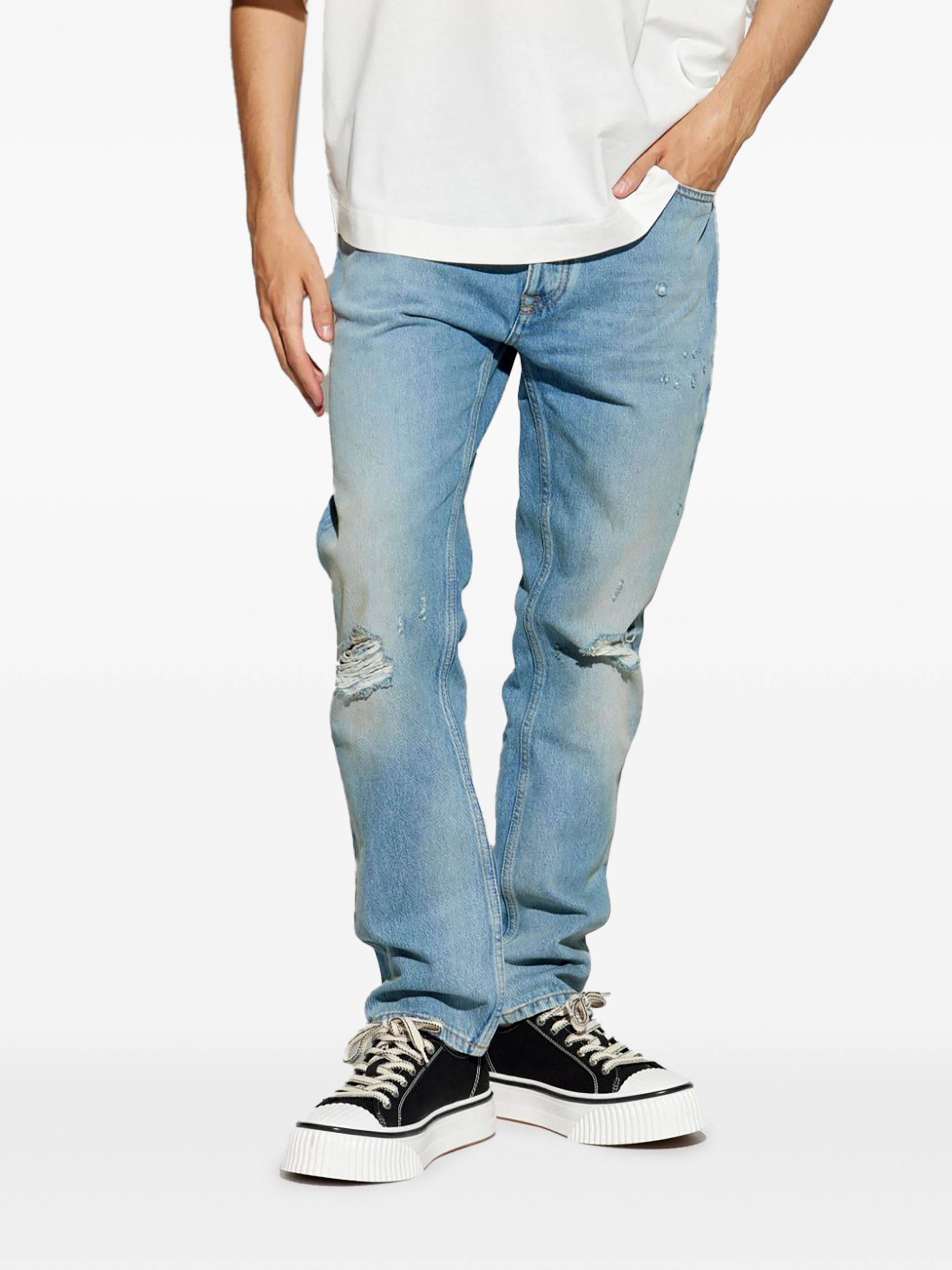 monogram-print jeans - 3