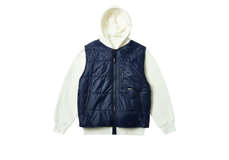 REVERSIBLE VEST HOOD SOFT WHITE - 1