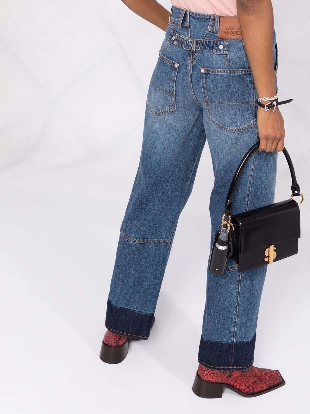 two-tone straight-leg jeans - 3