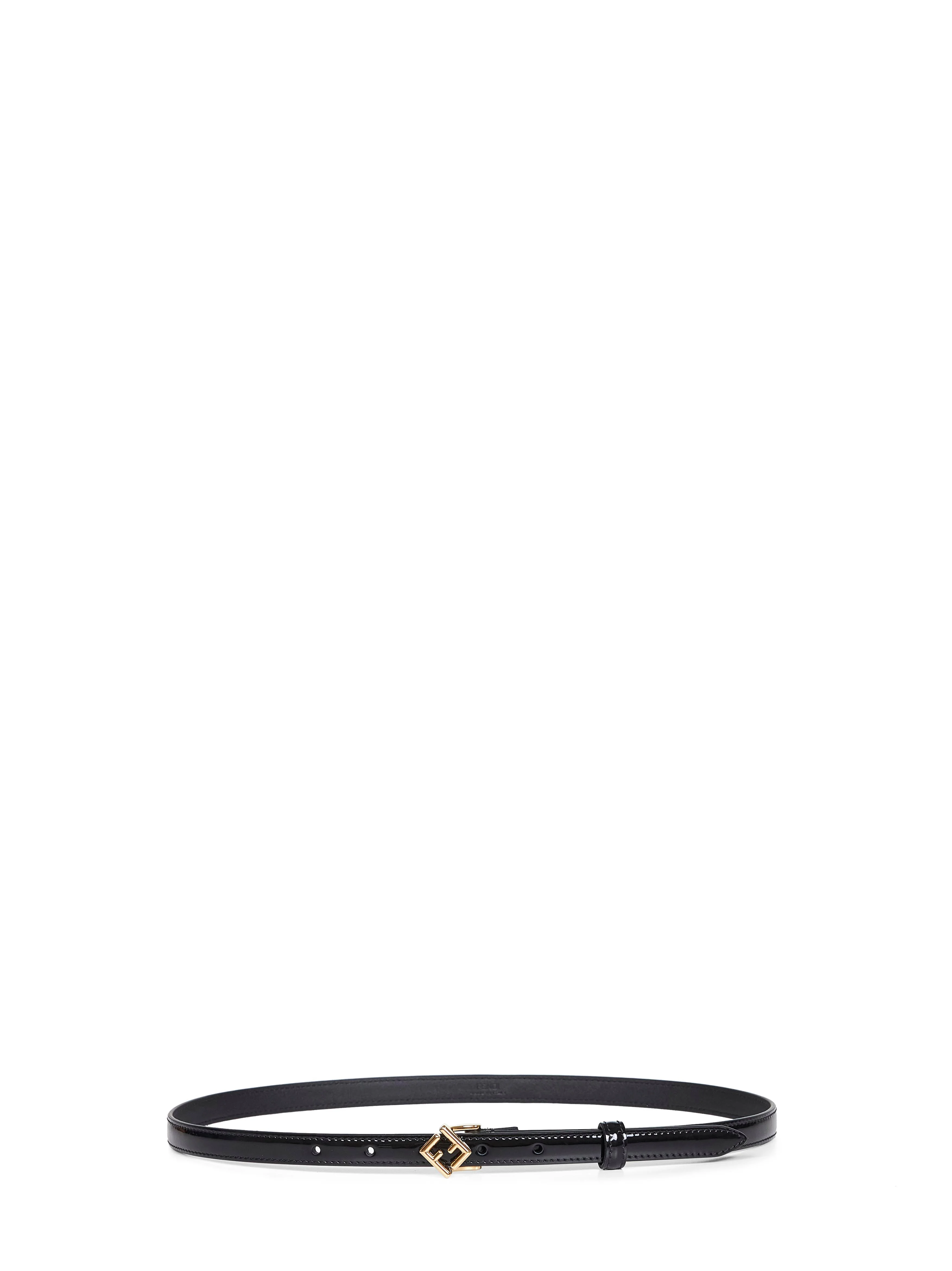 Fendi Women Black Patent Leather Ff Diamonds Belt - 1