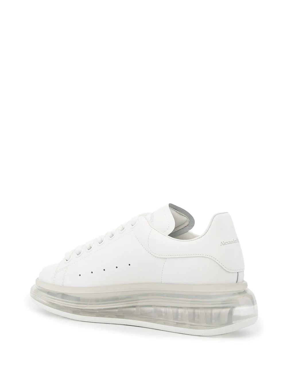 clear sole leather sneakers - 3