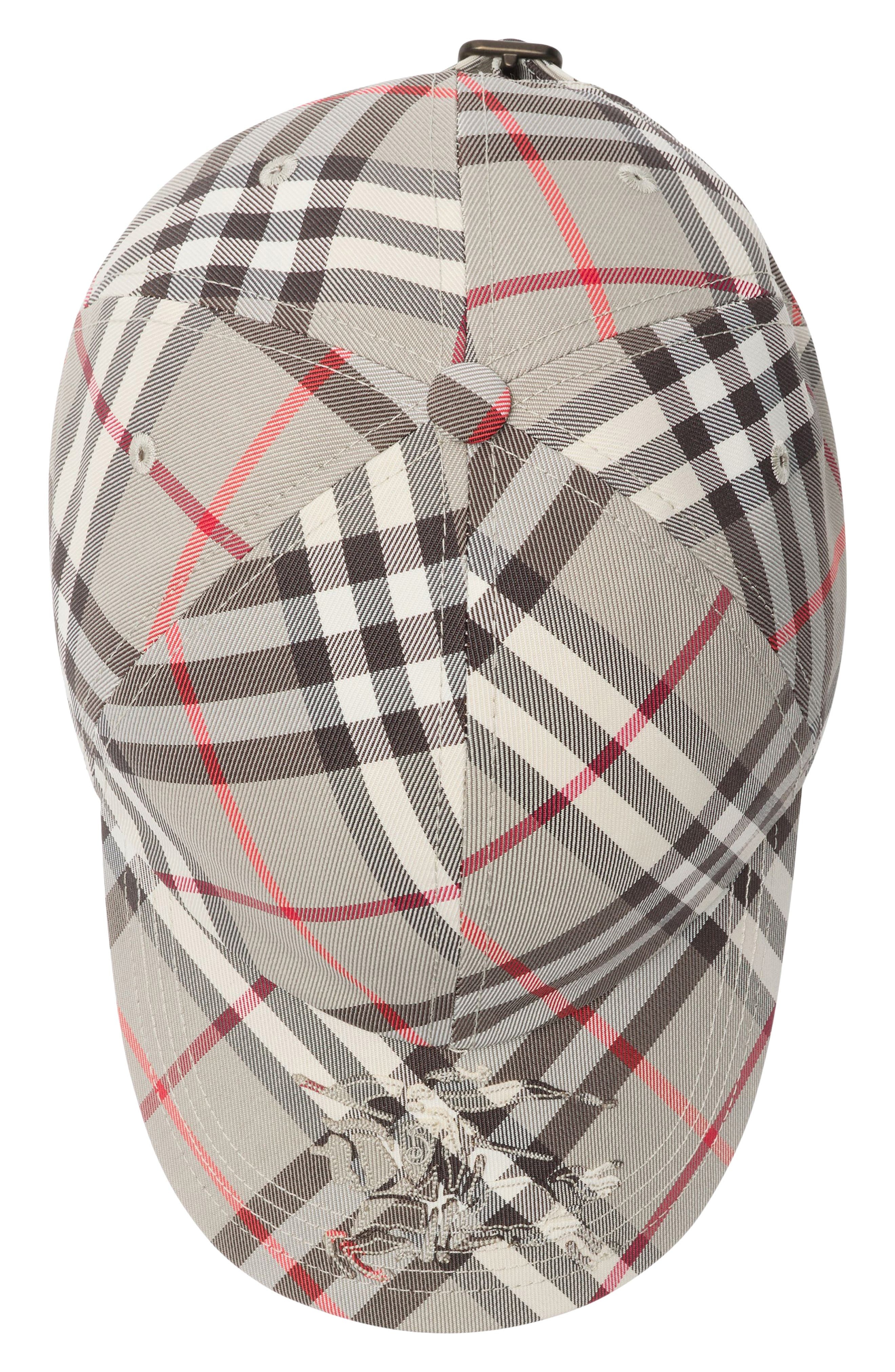 burberry EKD Embroidered Bias Check Adjustable Baseball Cap in Mauve Grey Ip Check at Nordstrom - 3