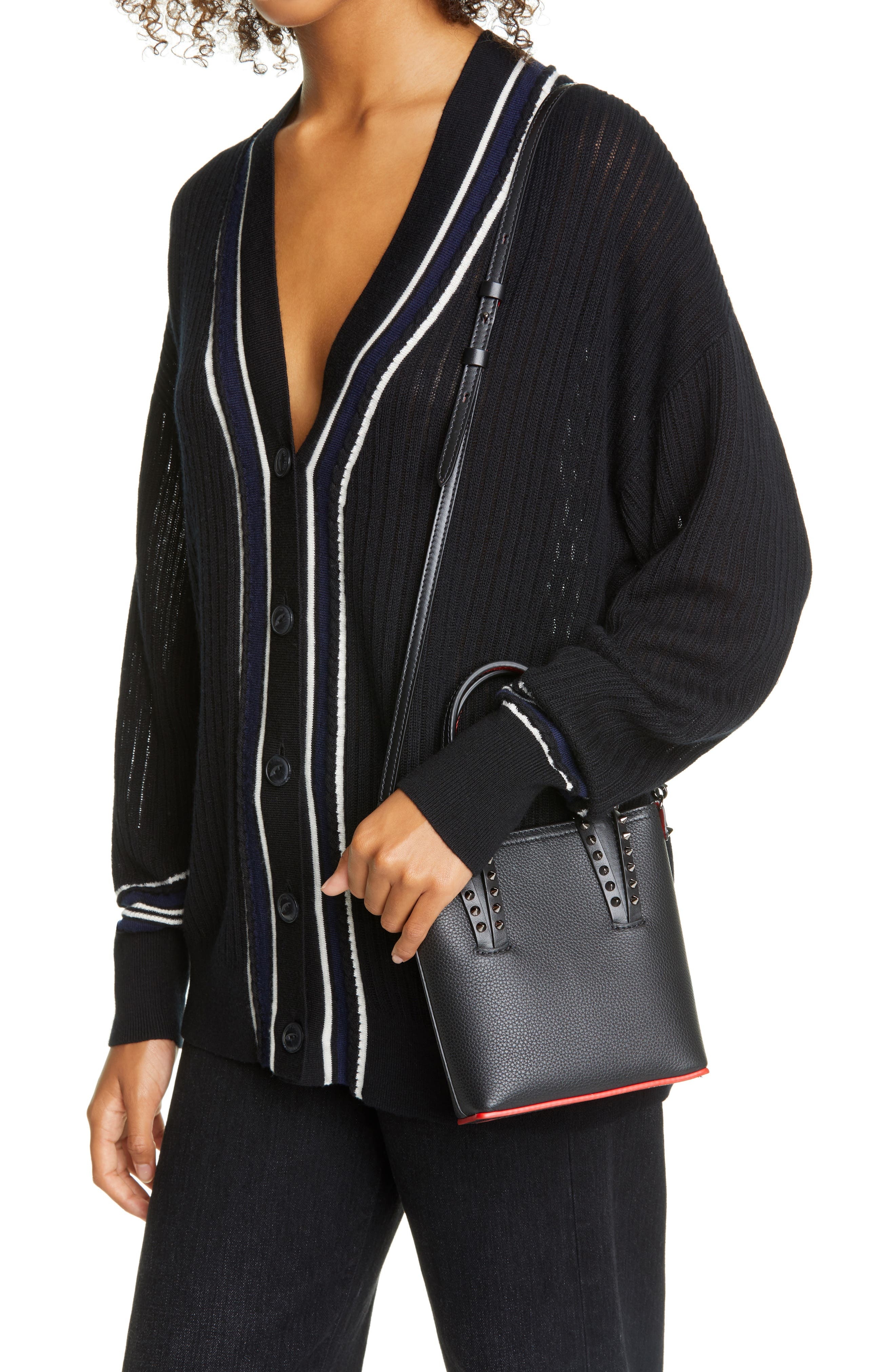 Christian Louboutin Mini Cabata Leather Tote in Black/Black at Nordstrom - 2