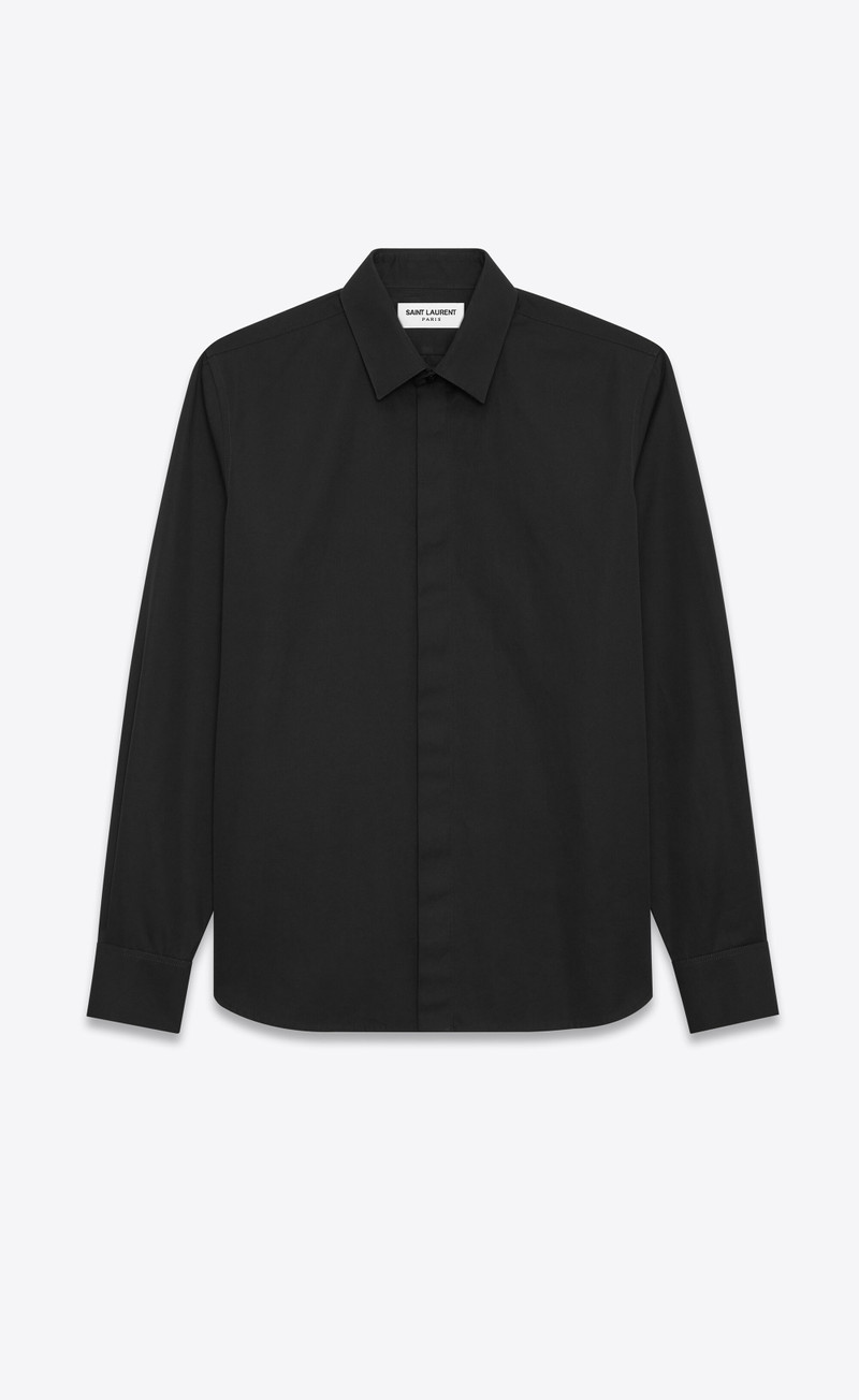 slim-fit shirt in cotton poplin - 1
