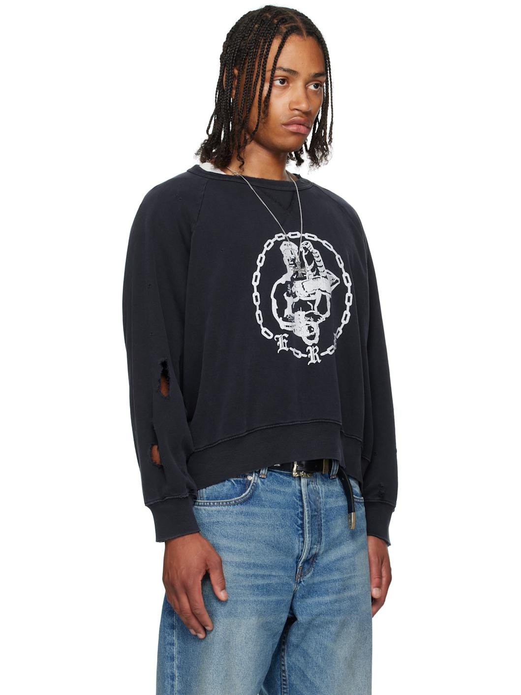 Navy Enfants En Chaine Raglan Crewneck Sweatshirt - 2