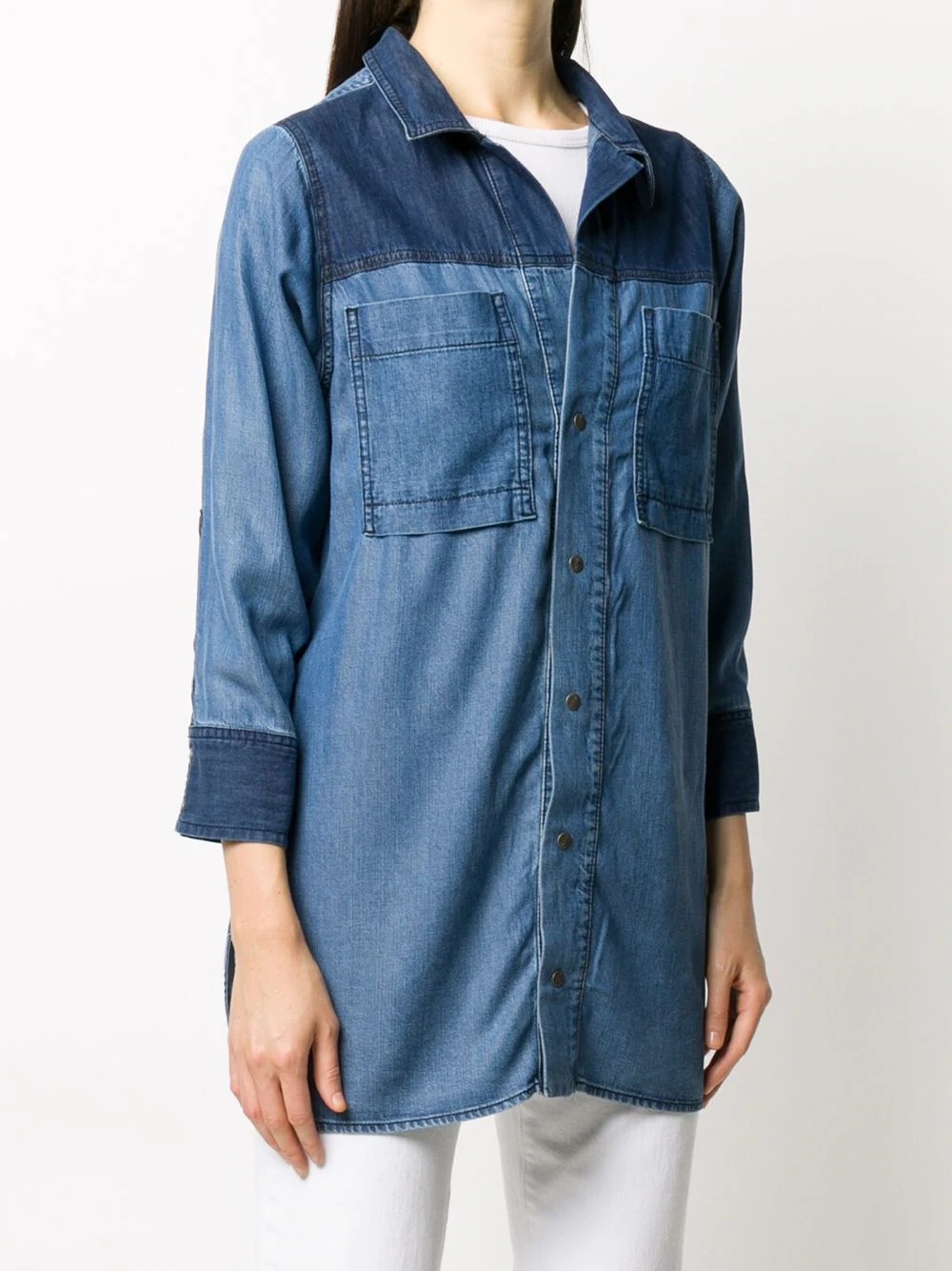 two-tone denim shirt - 3